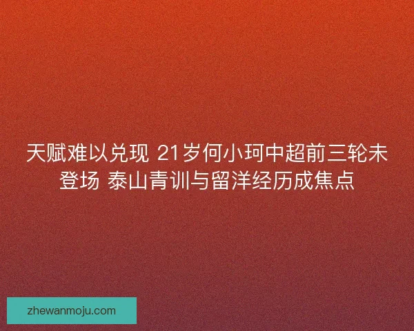天赋难以兑现 21岁何小珂中超前三轮未登场 泰山青训与留洋经历成焦点