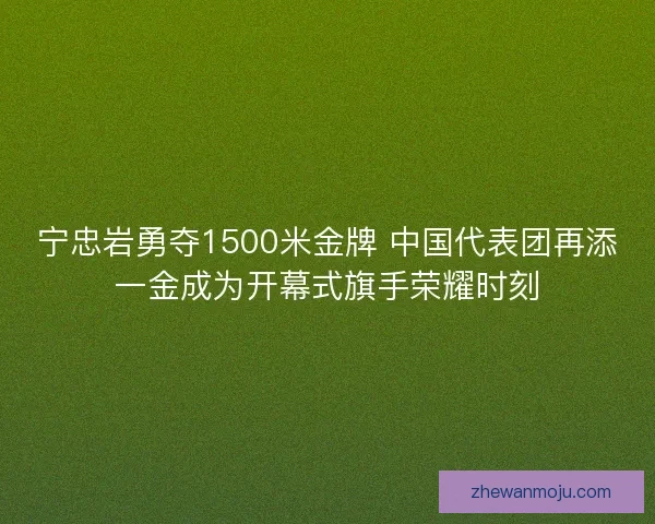 宁忠岩勇夺1500米金牌 中国代表团再添一金成为开幕式旗手荣耀时刻 宁忠岩勇夺1500米金牌 中国代表团再添一金成为开幕式旗手荣耀时刻